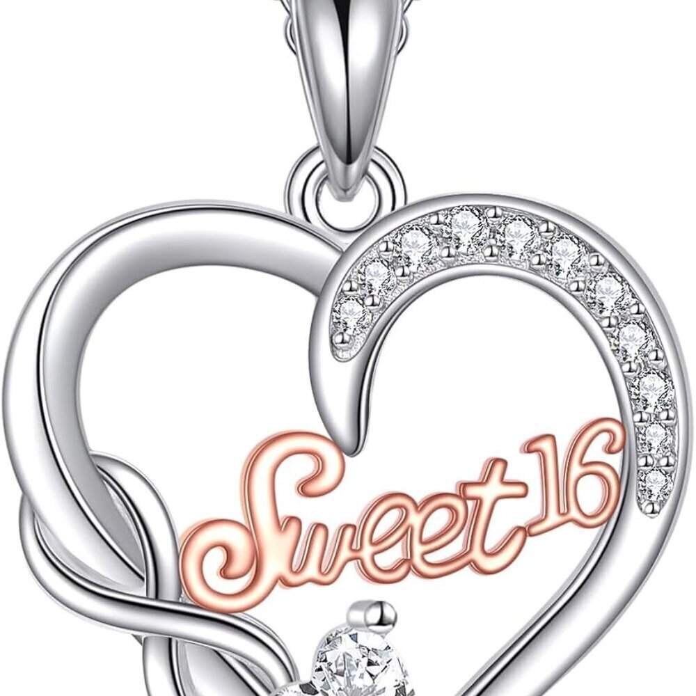 Sterling Silver Heart Infinity Necklace for Women Unisex Gift 925